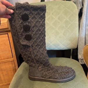 UGG Charcoal Knit Button-Up Women's Boots